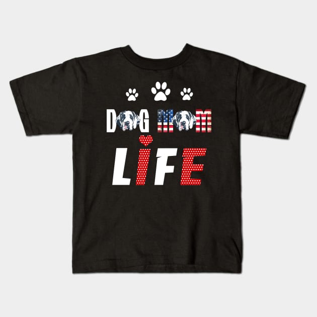 Great Danes Mom Life Patriotic America 4Th Of July Kids T-Shirt by schaefersialice